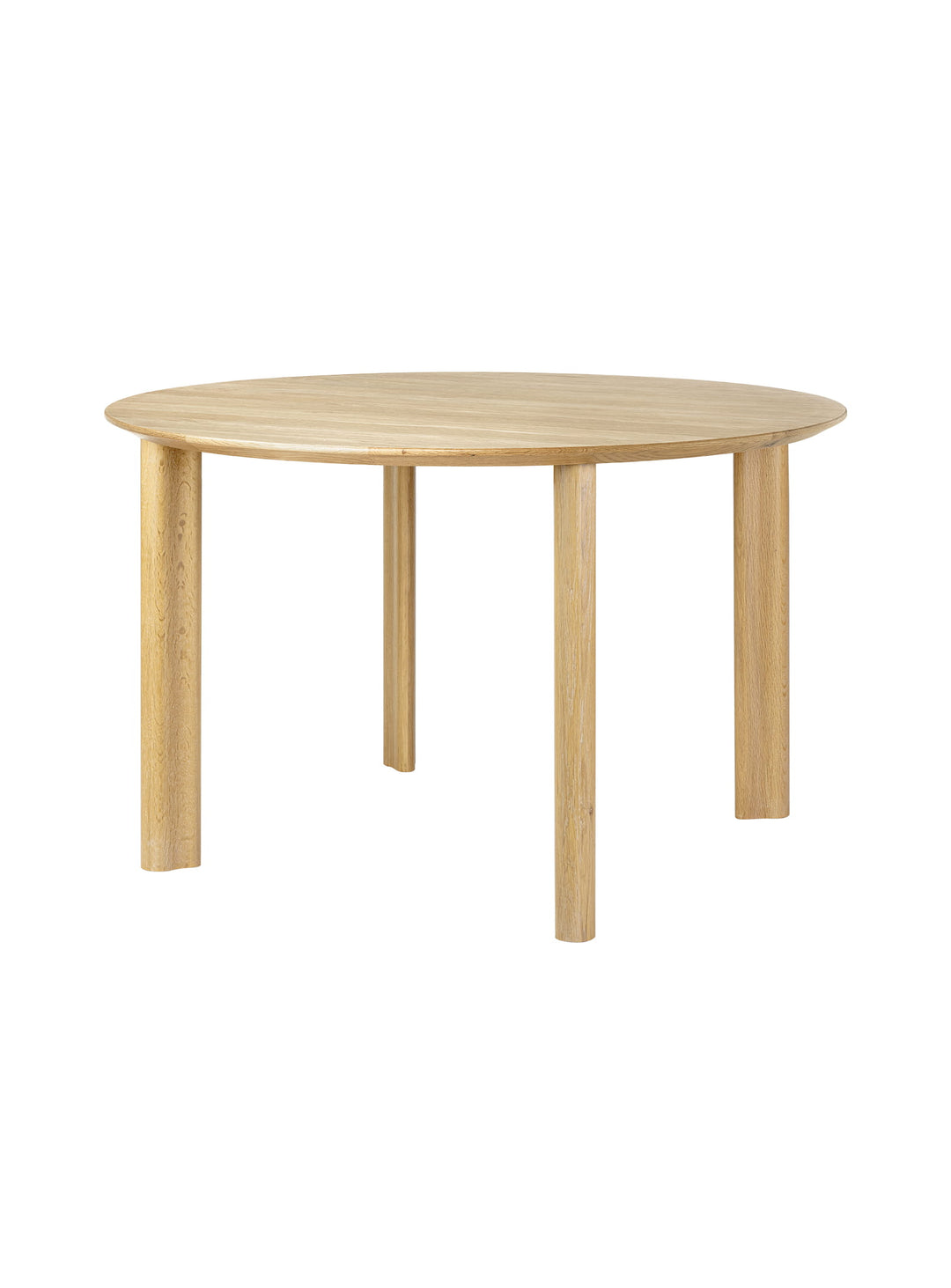 Table à dîner Comfort Circle Umage avec pieds en chêne massif et plateau en placage de chêne. chene