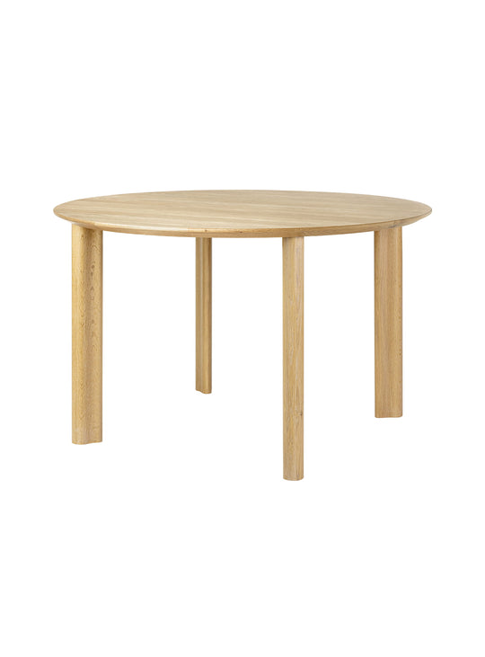 Table à dîner Comfort Circle Umage avec pieds en chêne massif et plateau en placage de chêne. chene