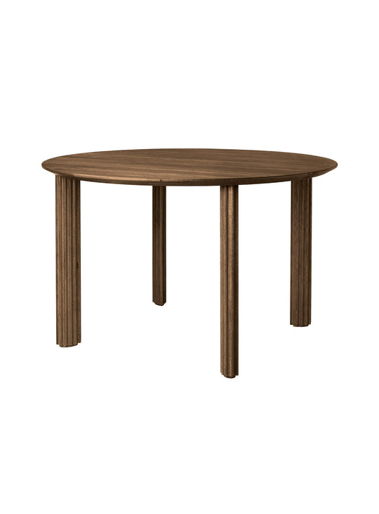 Table à dîner Comfort Circle Umage, un design raffiné pensé pour les petits espaces. chene foncé
