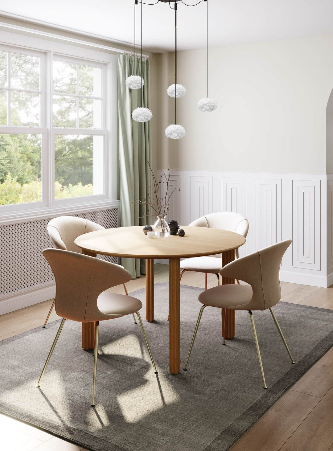 Table à dîner Comfort Circle Umage, une table ronde en chêne au design scandinave élégant. chene
