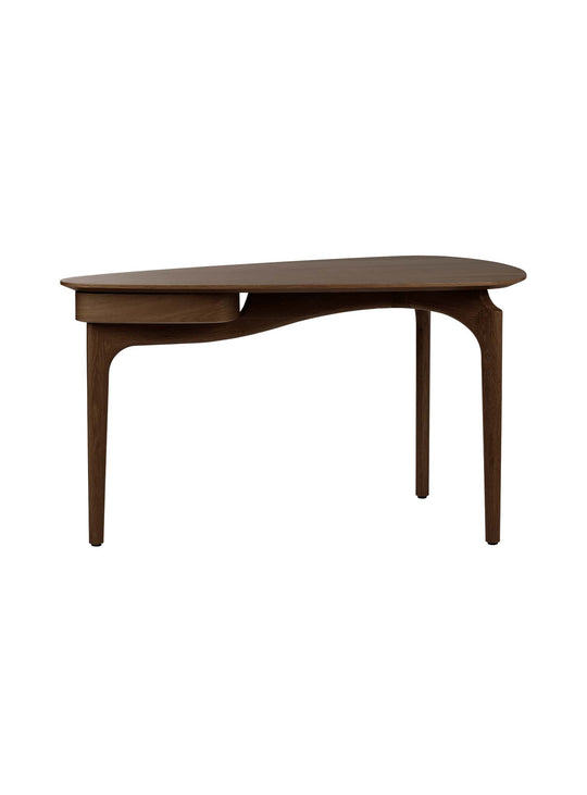 Bureau Duende Umage : design fluide, tiroir discret et plateau spacieux. chêne foncé