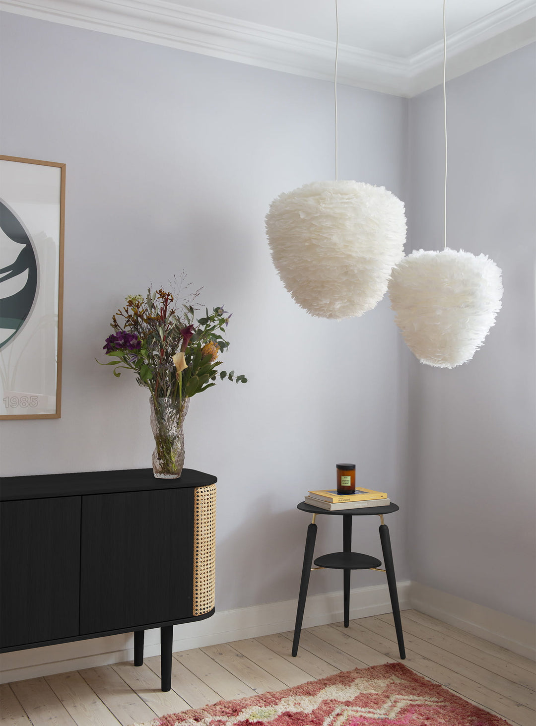 Abat-jour Eos Evia Umage avec lumière tamisée pour un salon ou une chambre. blanc