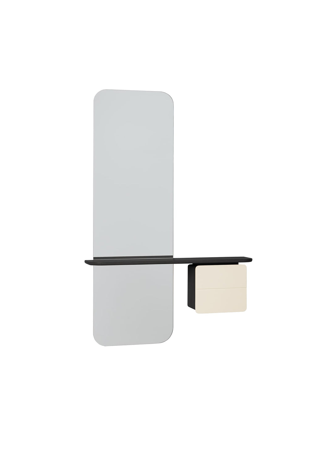 Miroir One More Look Umage avec rangement discret pour clés, lunettes et maquillage. perle