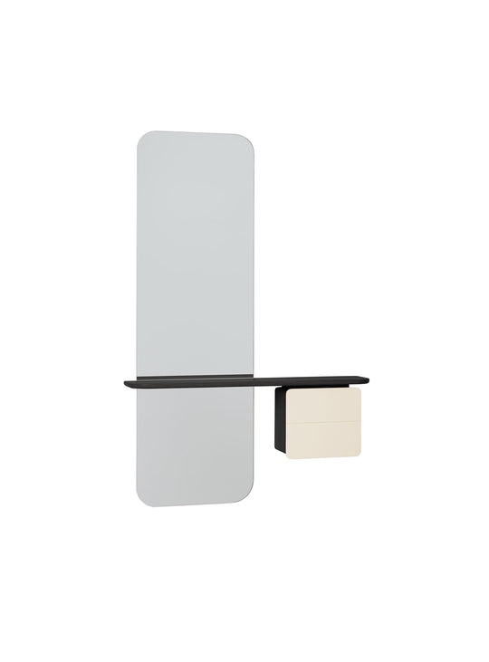 Miroir One More Look Umage avec rangement discret pour clés, lunettes et maquillage. perle