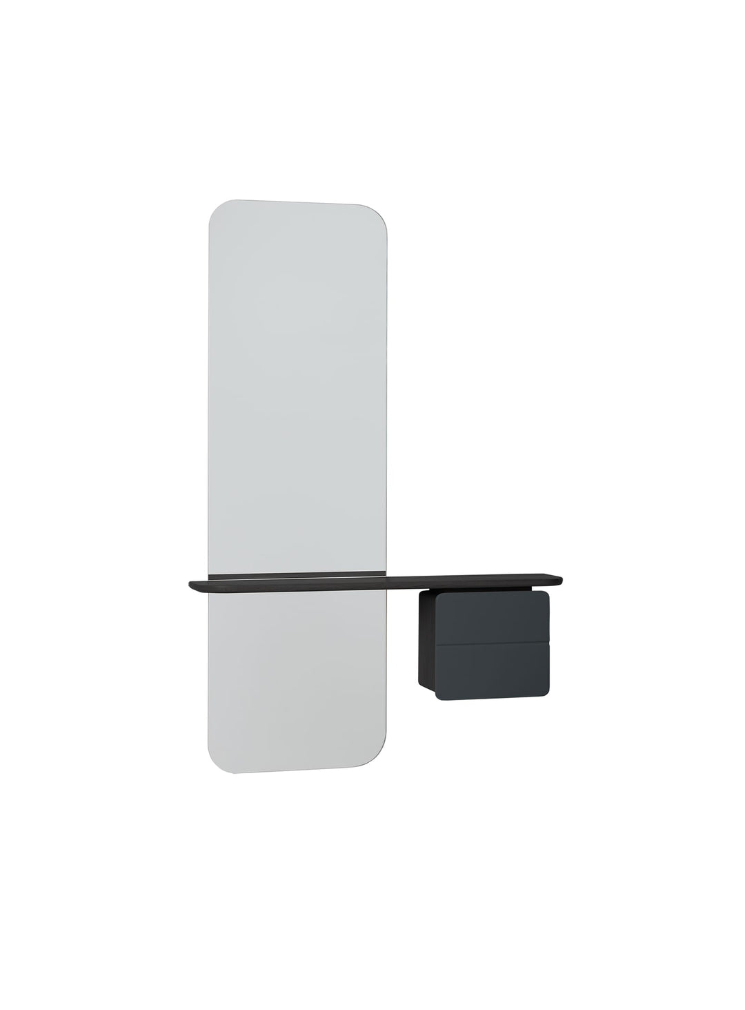 Miroir One More Look Umage : design élégant avec miroir et rangement intégrés. anthracite