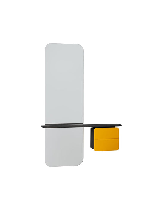 Miroir One More Look Umage : un gain de place idéal pour les espaces compacts. jaune safran