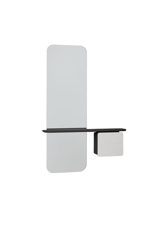 Miroir One More Look Umage avec plateau en cuir pour garder vos objets à portée de main. brume