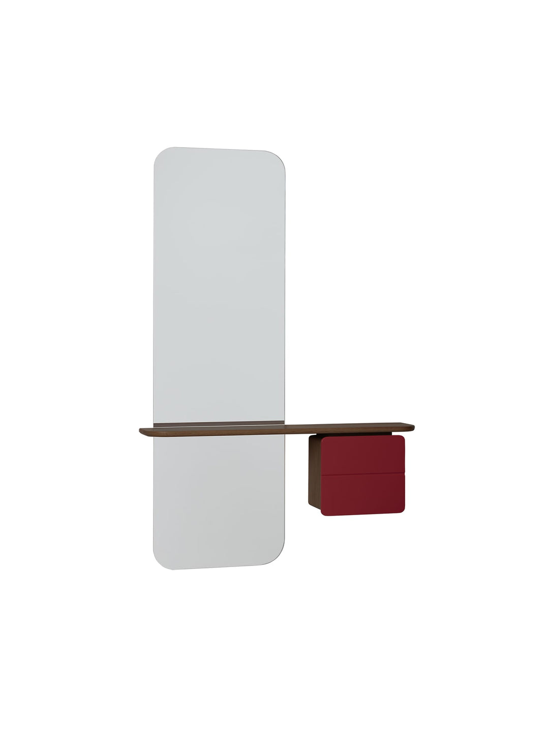 Miroir One More Look Umage avec rangement intégré pour accessoires du quotidien. rouge rubis
