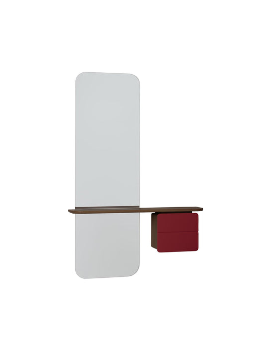 Miroir One More Look Umage avec rangement intégré pour accessoires du quotidien. rouge rubis