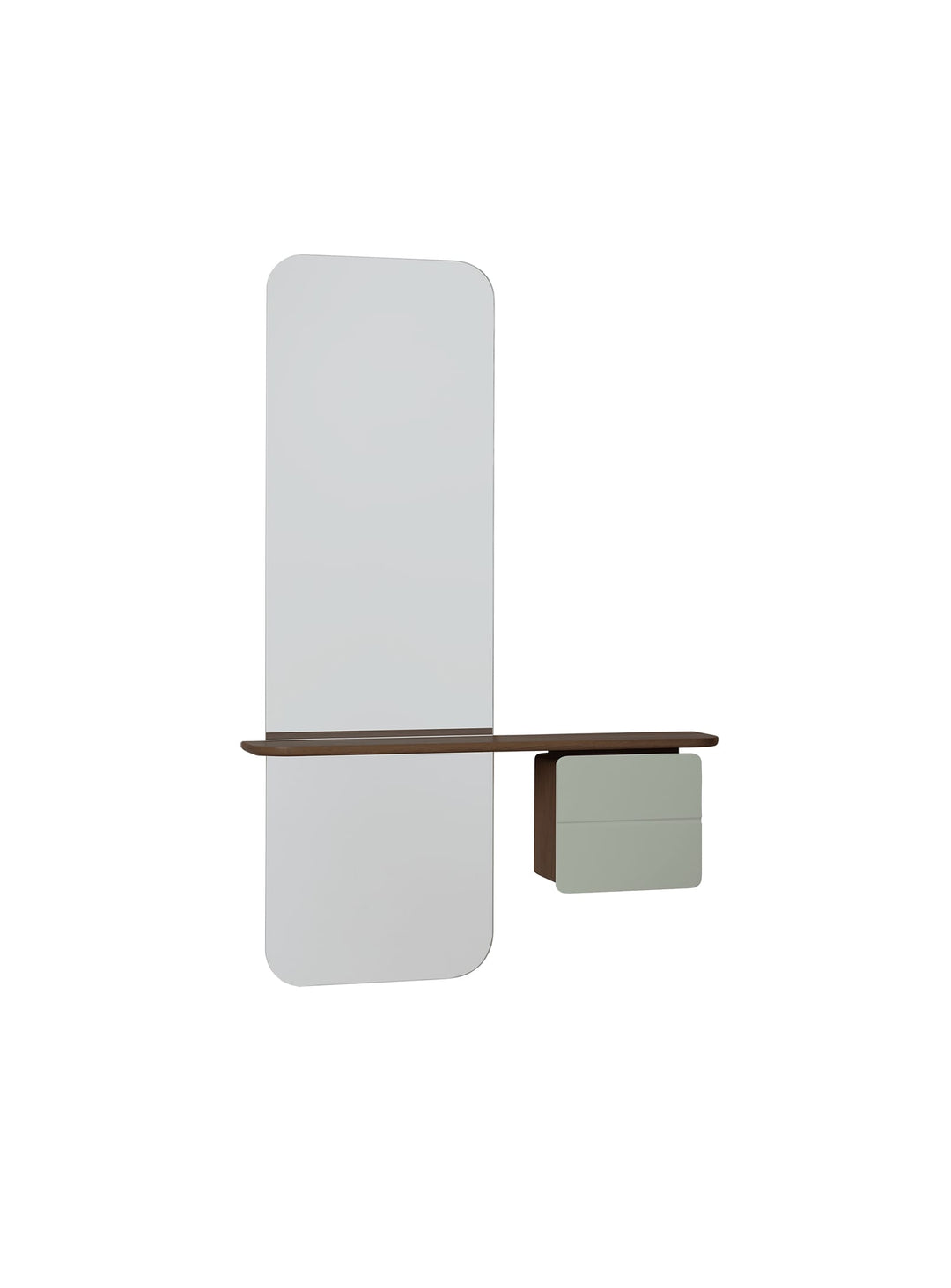 Miroir One More Look Umage avec plateau pratique pour clés et petits objets. olive