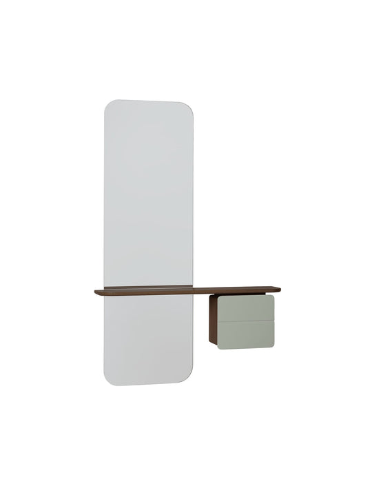 Miroir One More Look Umage avec plateau pratique pour clés et petits objets. olive
