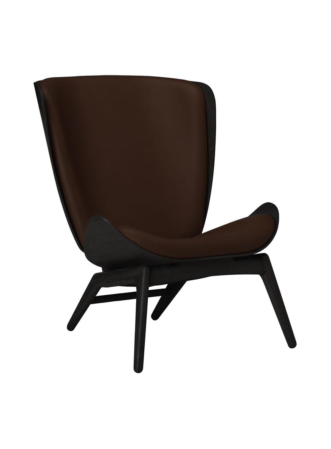 Fauteuil The Reader Umage : un havre de calme grâce à sa coque incurvée unique. cuir brun
