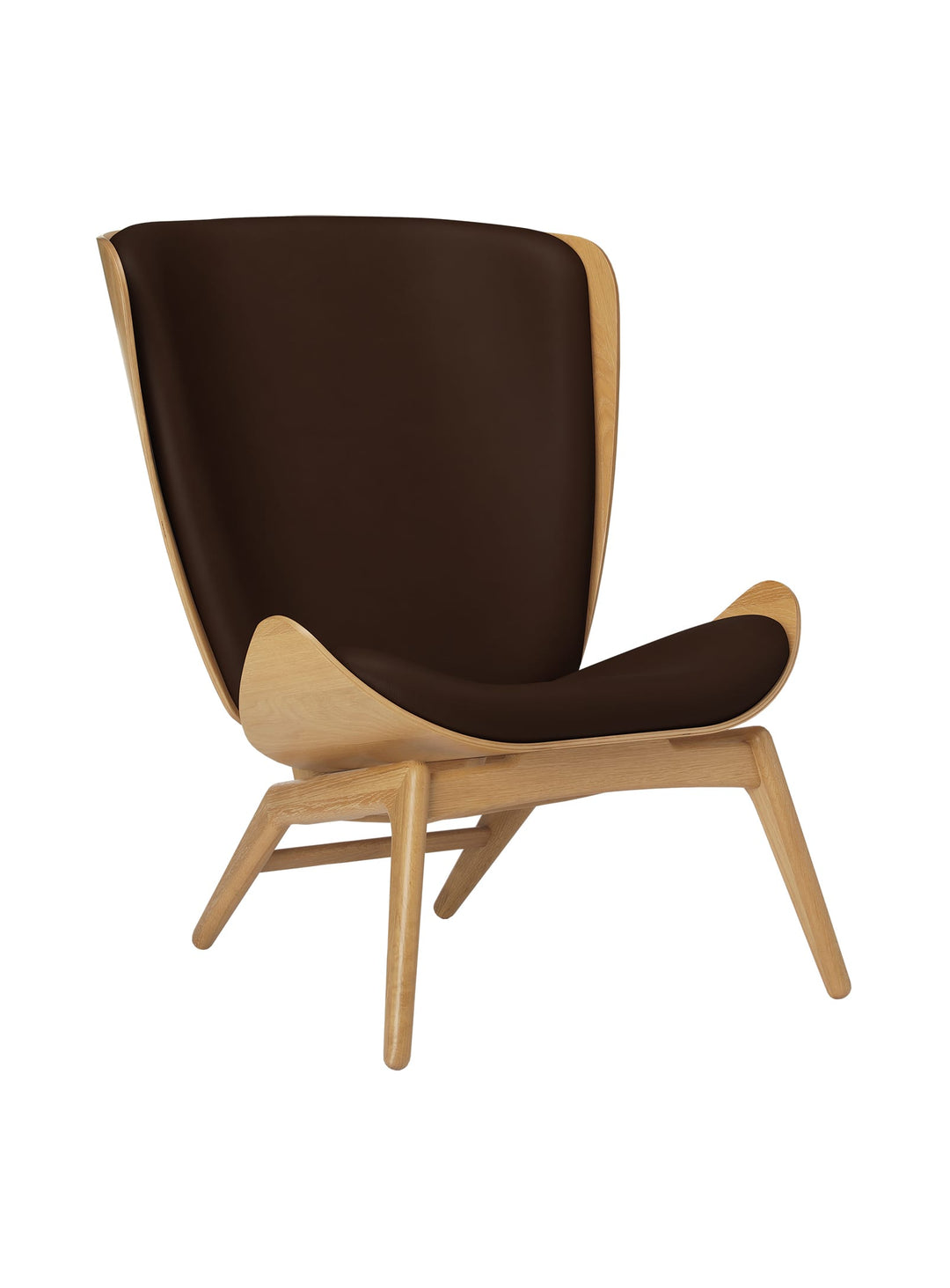 Fauteuil The Reader Umage : élégance minimaliste et confort durable pour votre salon. cuir brun