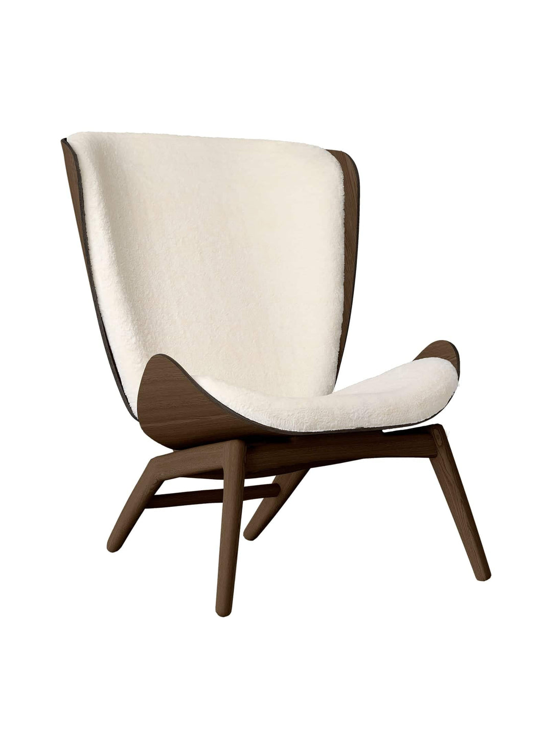 Fauteuil The Reader Umage : élégance scandinave et confort ergonomique au quotidien. blanc teddy