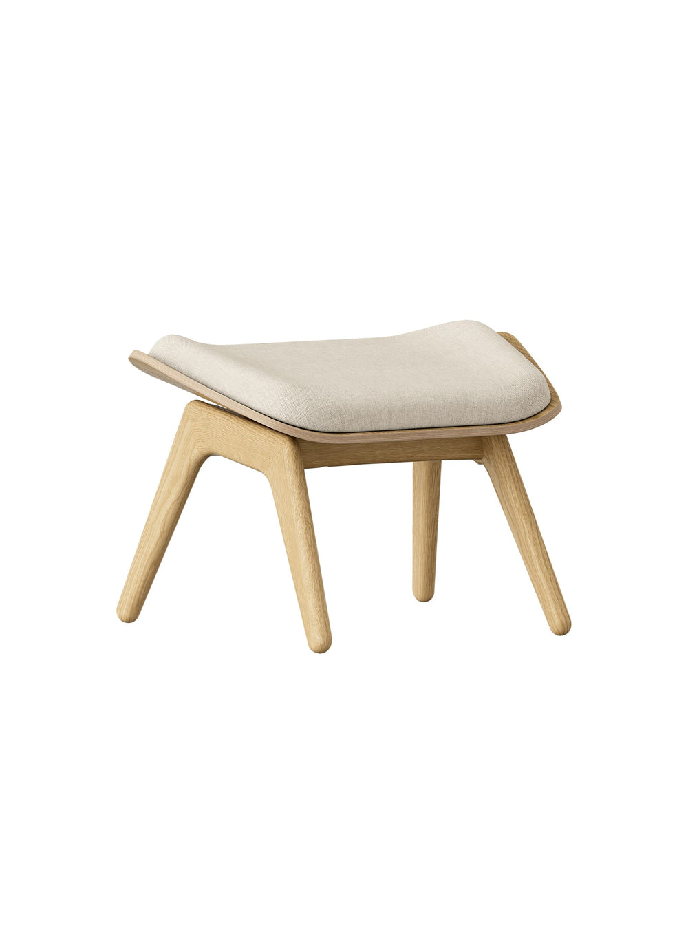 Ottoman The Reader Umage : repose-pieds raffiné aux finitions en bois naturel. sable blanc