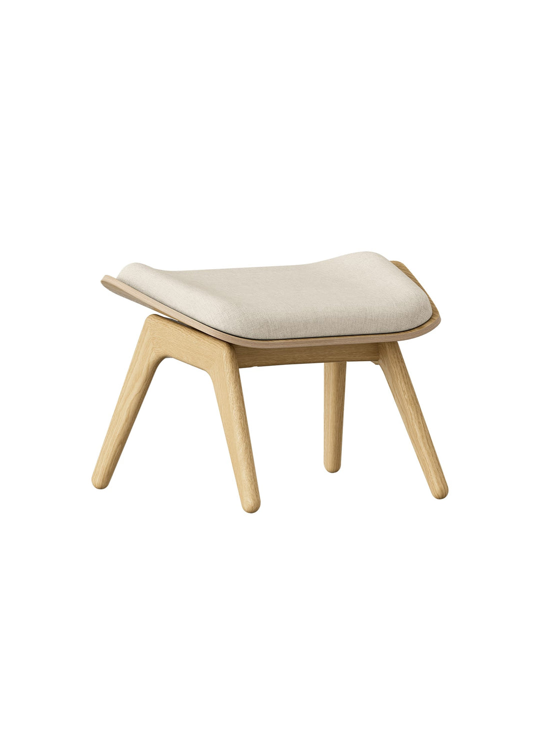 Ottoman The Reader Umage : repose-pieds raffiné aux finitions en bois naturel. sable blanc