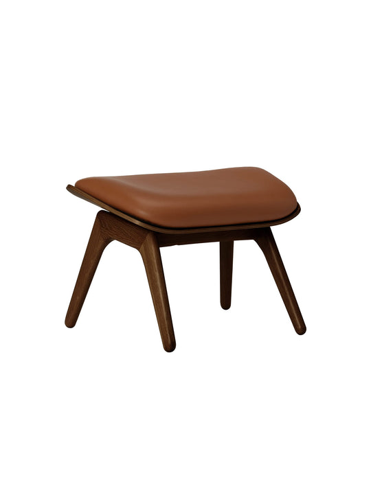 Ottoman The Reader Umage : met en avant le charme du chêne massif naturel. cuir cognac