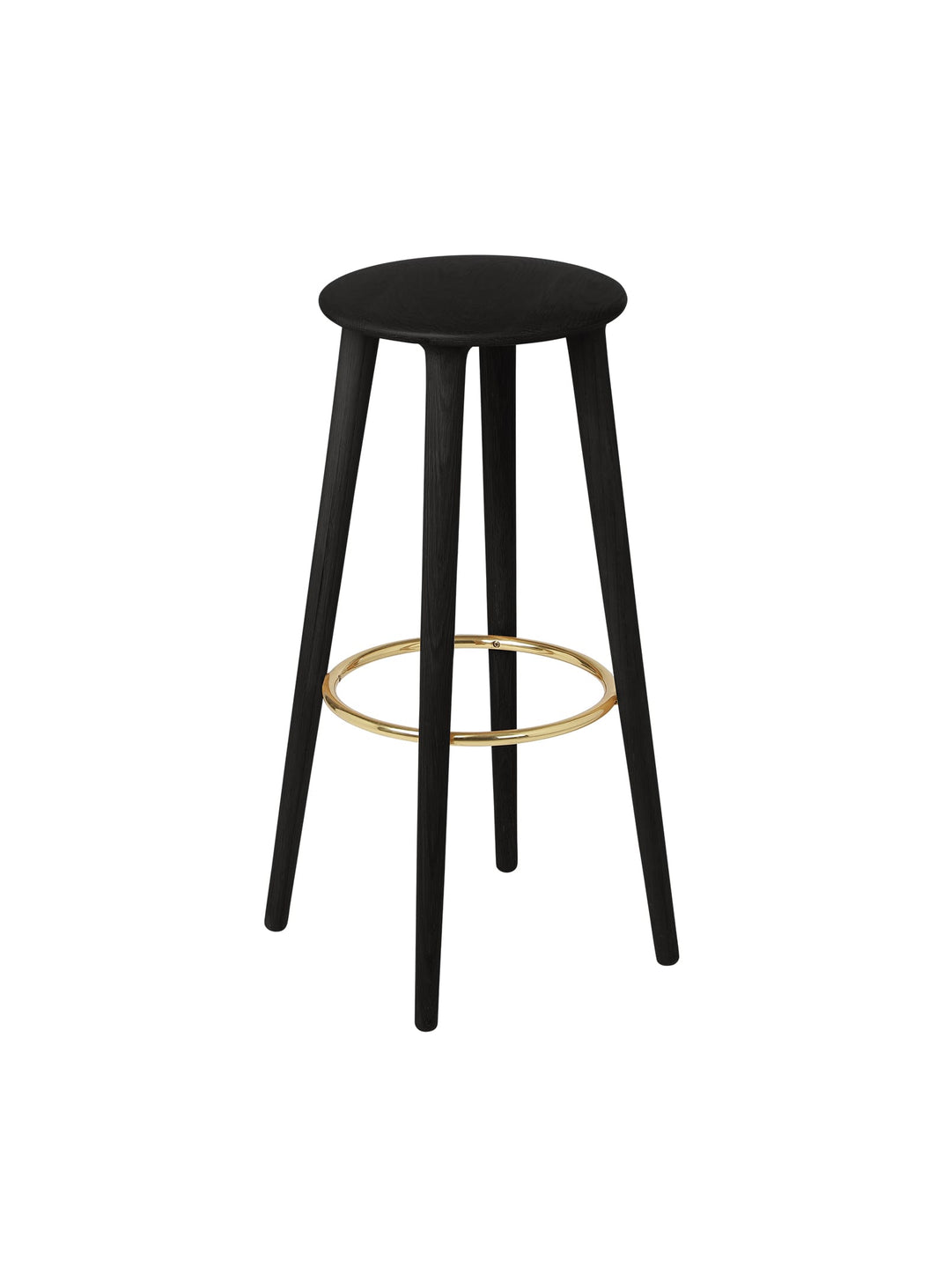 Tabouret de bar Socialite de Umage tabouret bar chic en bois et laiton. chene noir