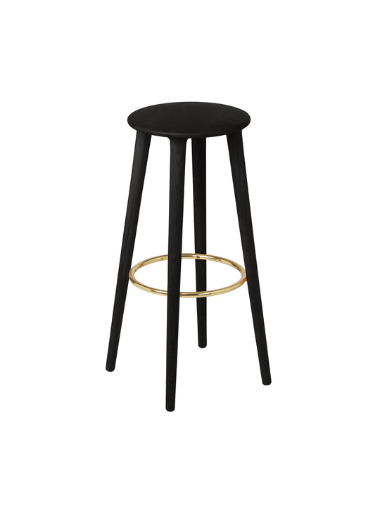 Tabouret de bar Socialite de Umage tabouret bar chic en bois et laiton. chene noir