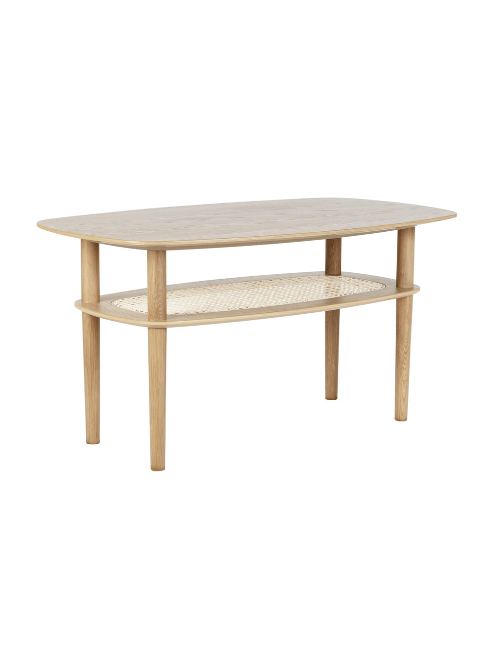 Table à café rectangulaire Together Umage avec étagère en cannage élégante et pratique. chene