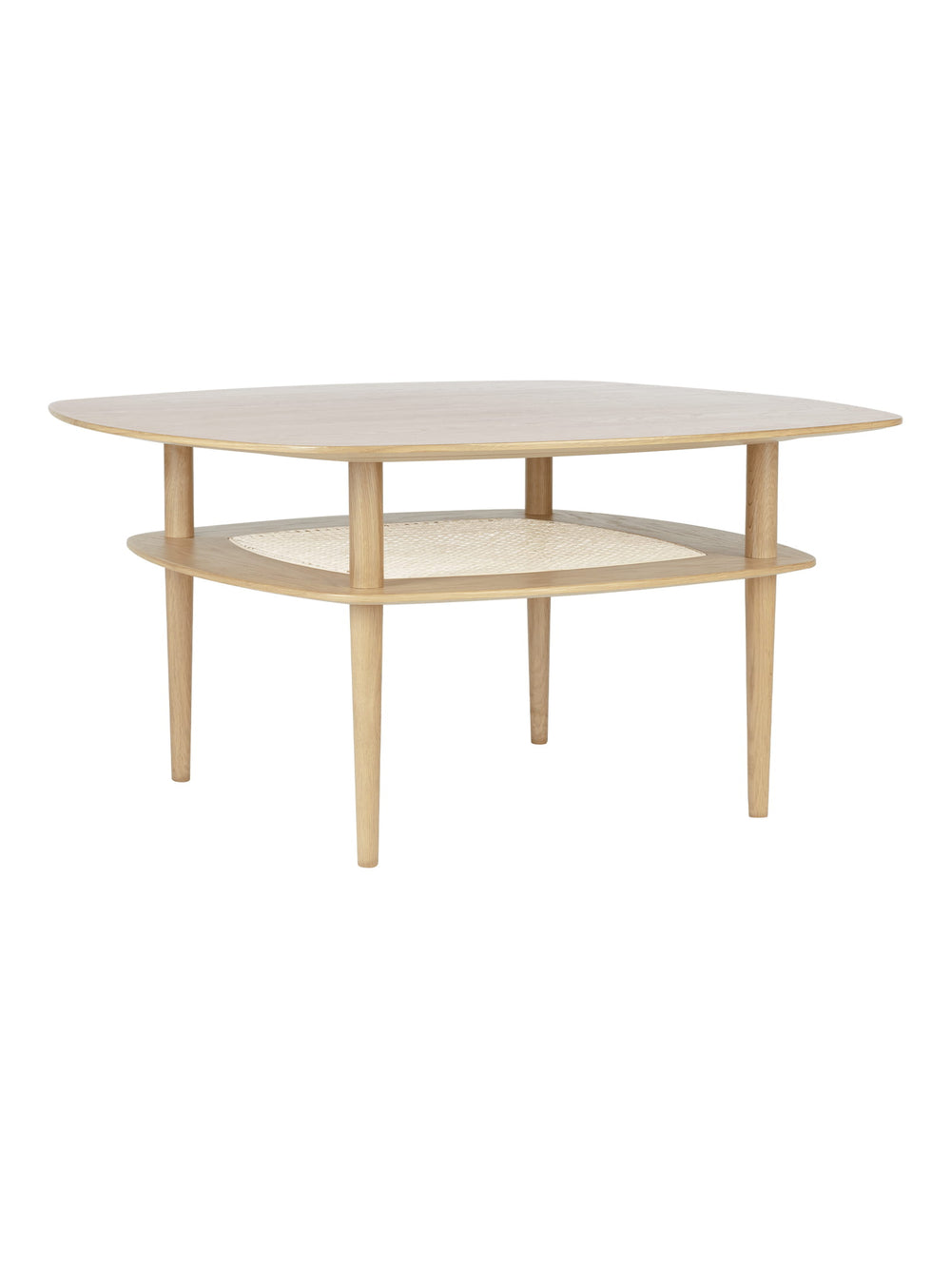 Table à café carrée Together Umage avec étagère en cannage pour un salon élégant. chene 