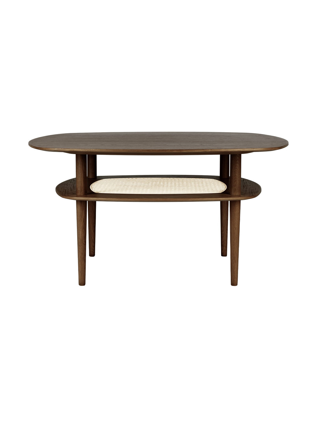 Table à café carrée Together Umage avec coins arrondis au style doux et moderne. chene foncé
