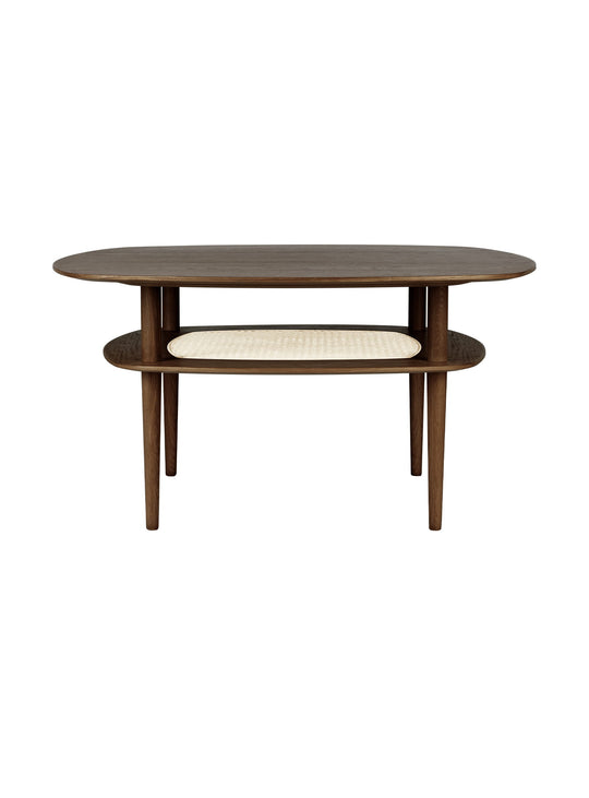 Table à café carrée Together Umage avec coins arrondis au style doux et moderne. chene foncé