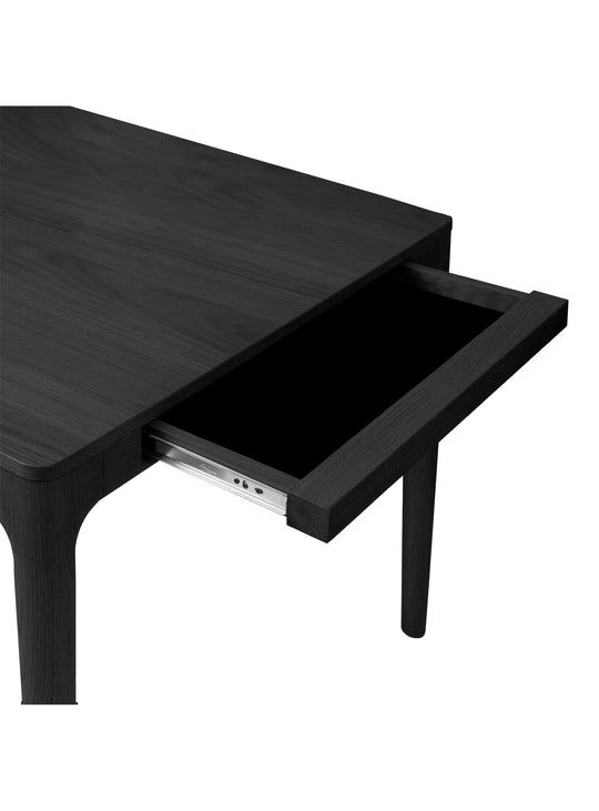 Table à dîner extensible Heart'n'Soul Umage avec base stable et rallonges discrètes. chene noir