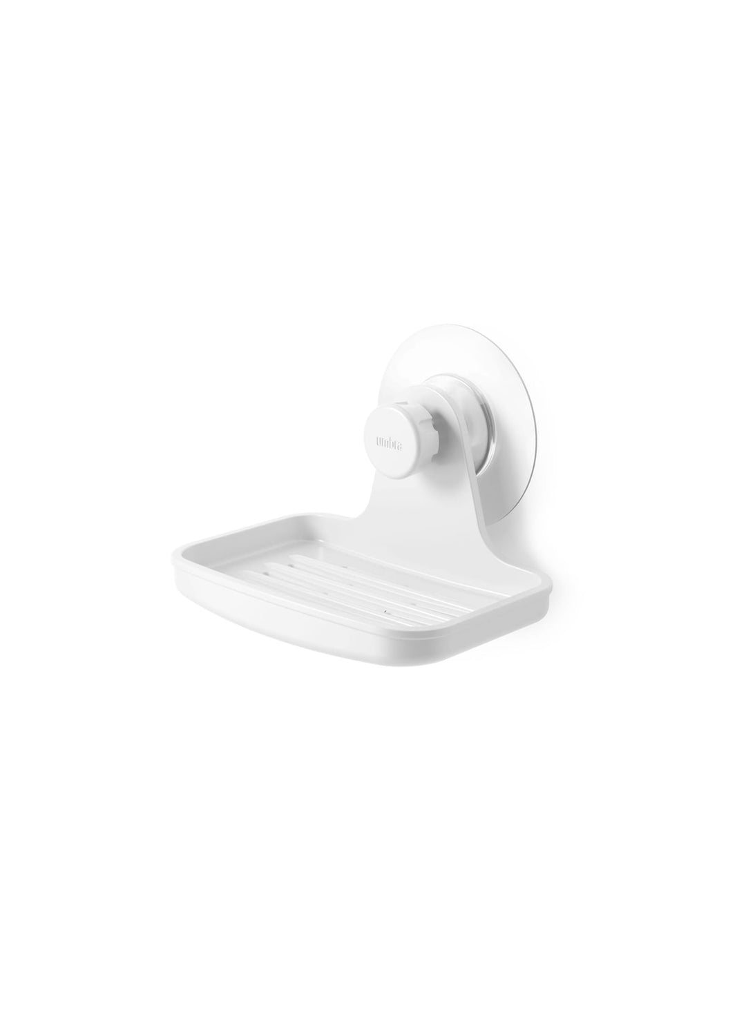 Porte-savon Flex Adhesive d'Umbra avec fixation waterproof sans perçage, idéal pour la douche ou la baignoire.
