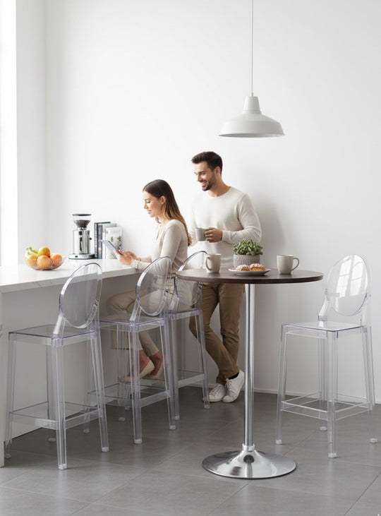 Tabouret de comptoir Victoria Ghost, illusion d’espace et style moderne.