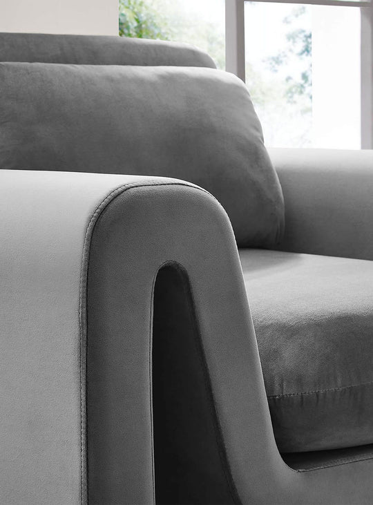 Fauteuil Waverly, idéal pour salon, chambre ou espace de réception. gris
