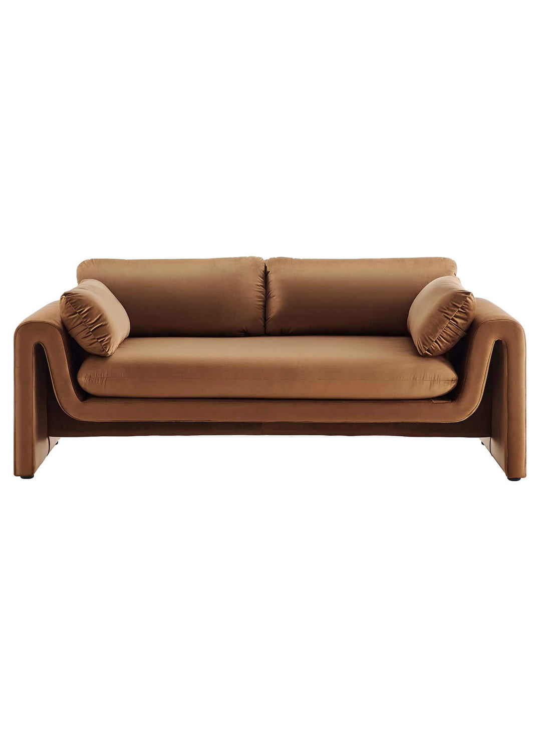 Le sofa Waverly séduit par ses lignes courbes et son confort luxueux. brun