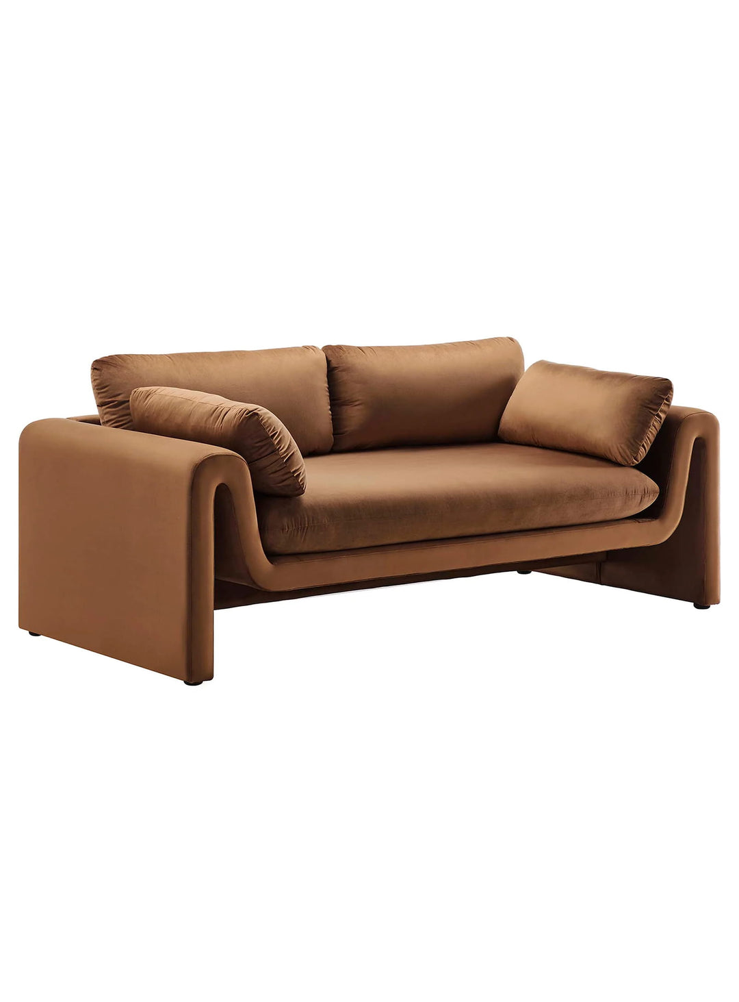 Sofa Waverly au design ondulé, élégant et confortable pour un salon sophistiqué. brun
