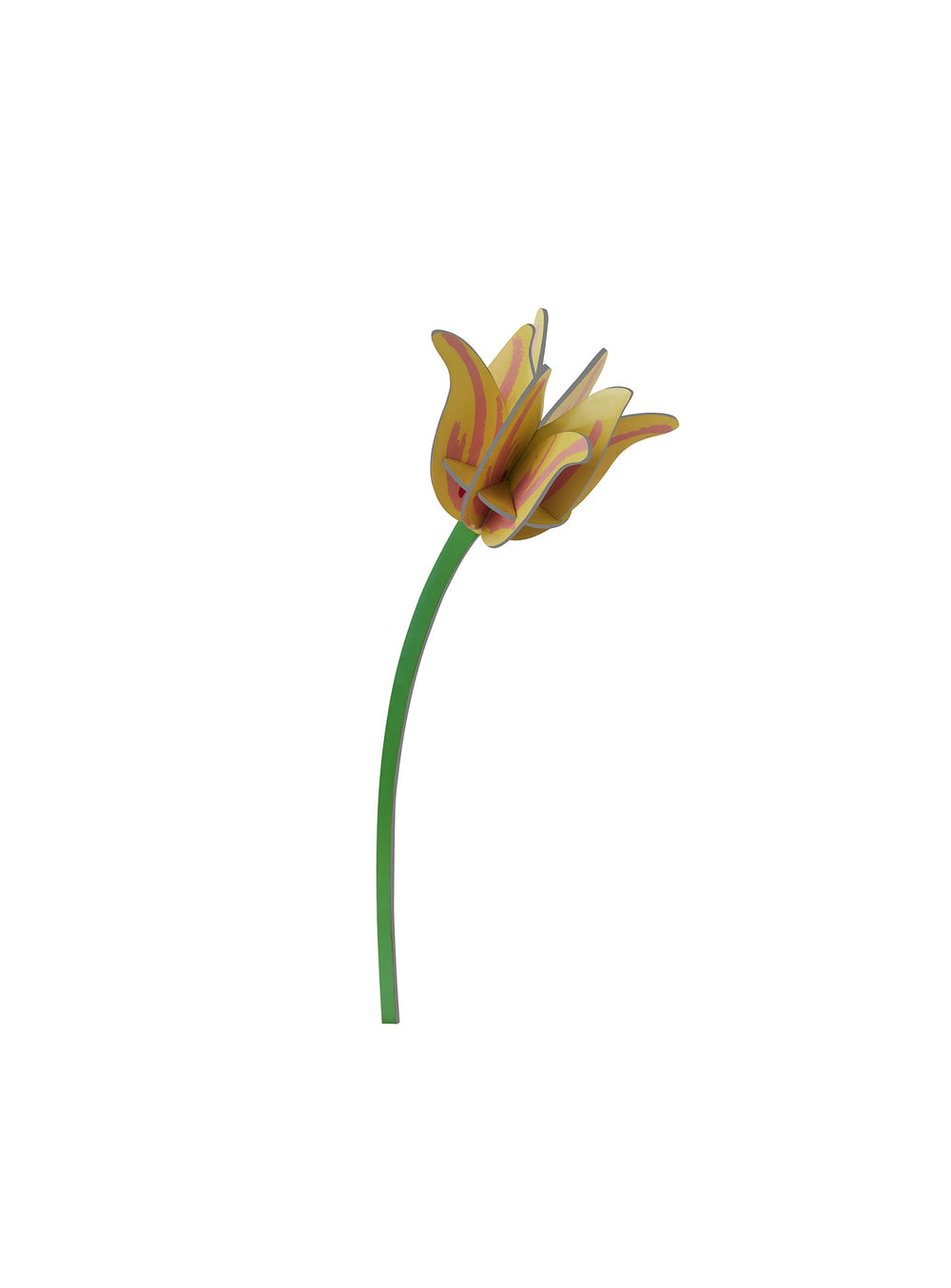Fleur décorative Tulipe Jaune Studio ROOF : design floral contemporain en carton recyclé.