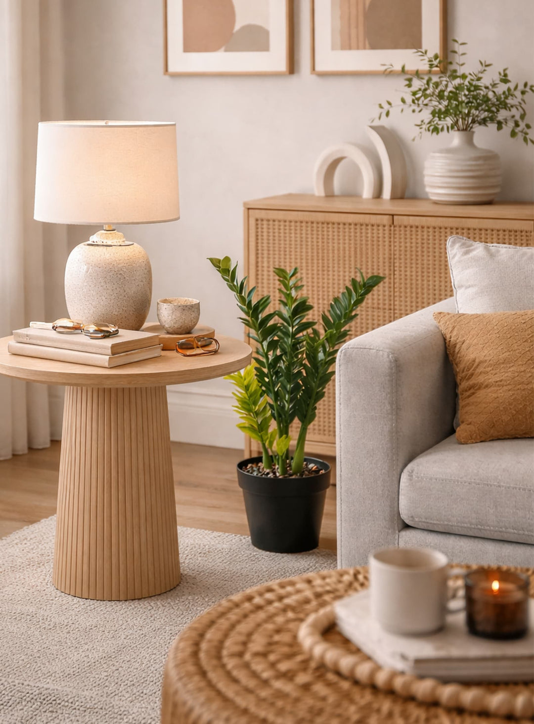 Plante artificielle Zamioculcas au feuillage luxuriant, élégante et sans entretien.