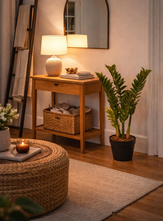 Optez pour la plante artificielle Zamioculcas, réaliste et intemporelle.