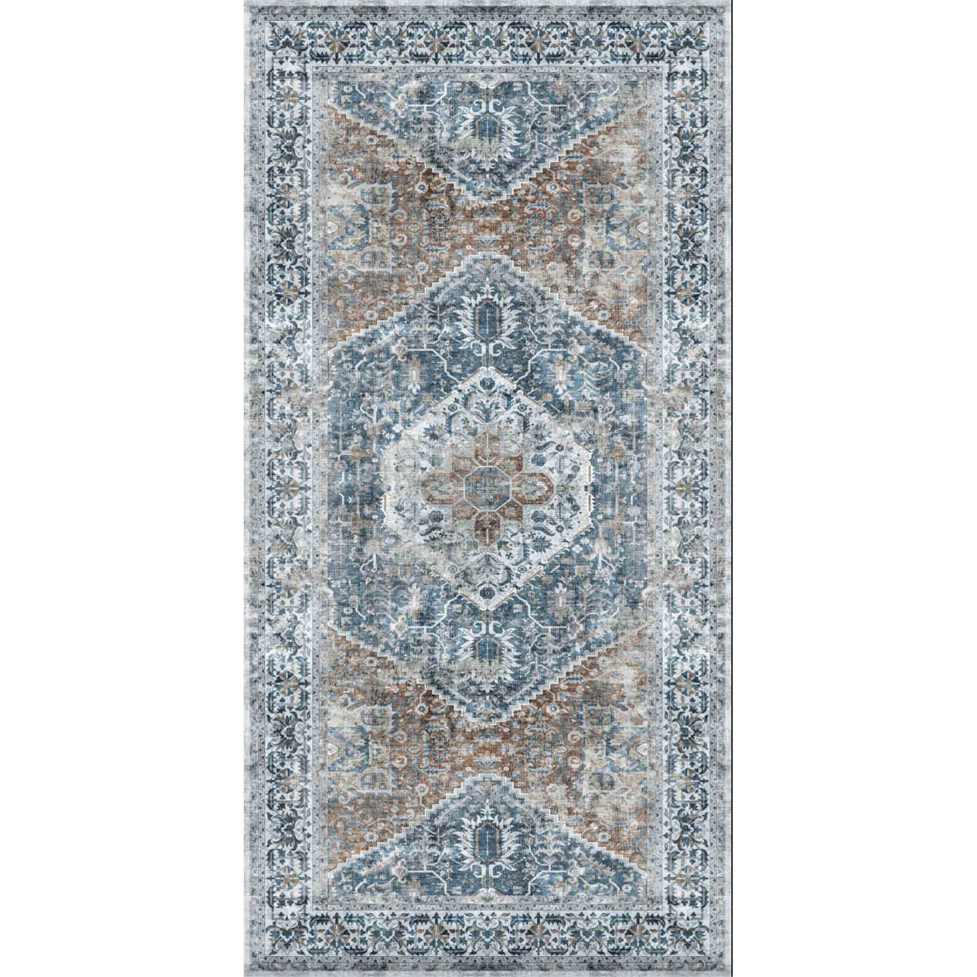 Adama Alma David, tapis plat à motif d’une épaisseur de 5 mm, en vinyle, bleu foncé