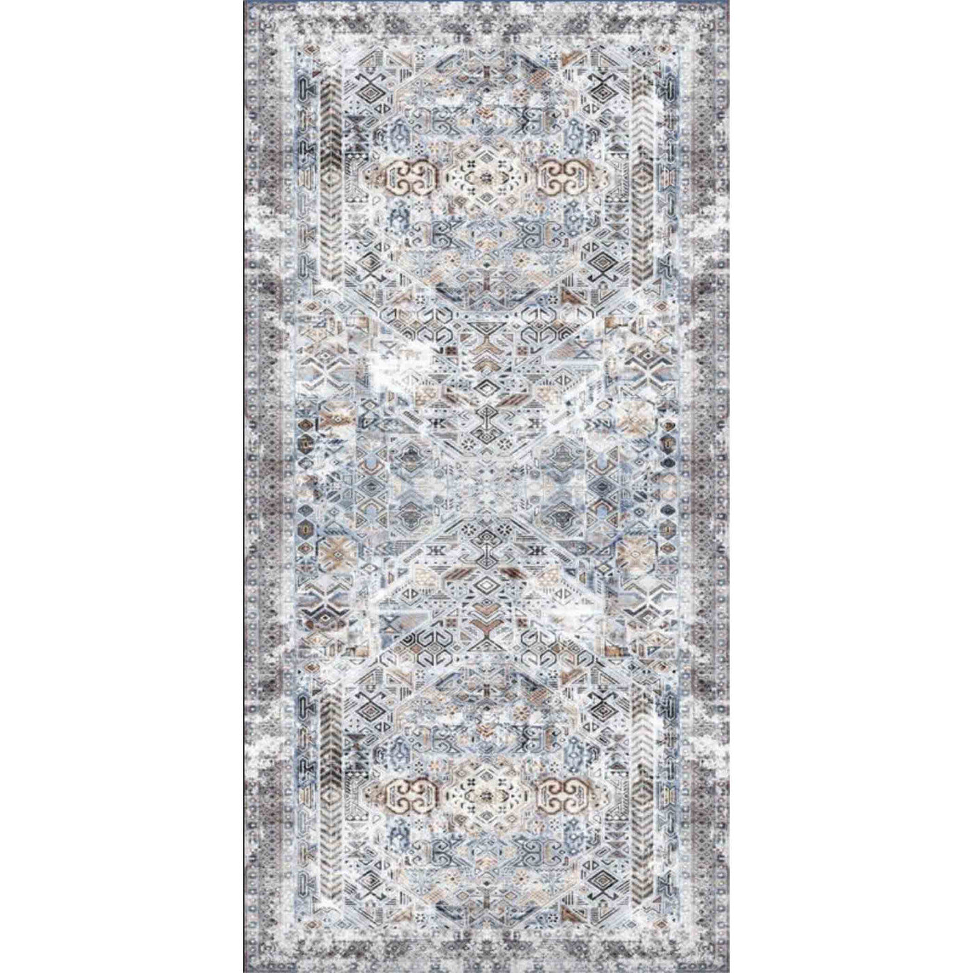 Adama Alma Pinta, tapis plat à motif d’une épaisseur de 5 mm, en vinyle, bleu
