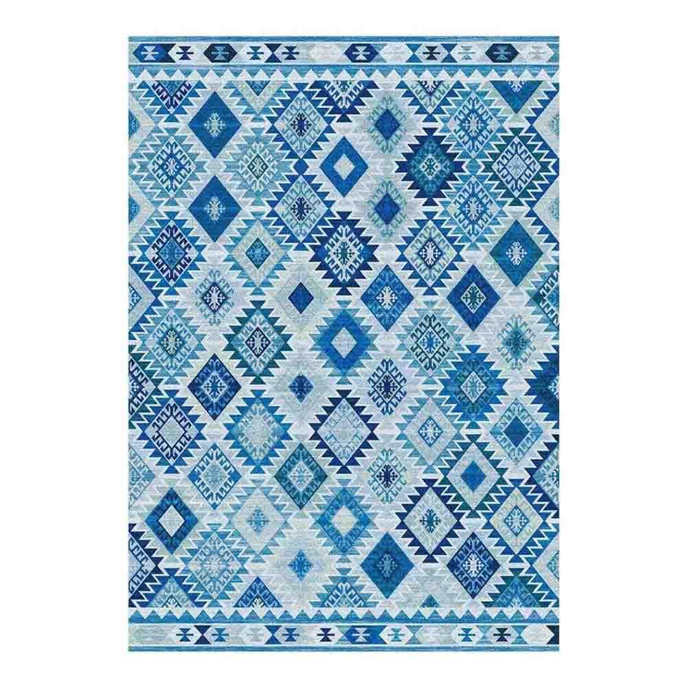 Adama Alma, napperon rectangulaire motifs, set de table 35x50 cm, en vinyle, taco, bleu