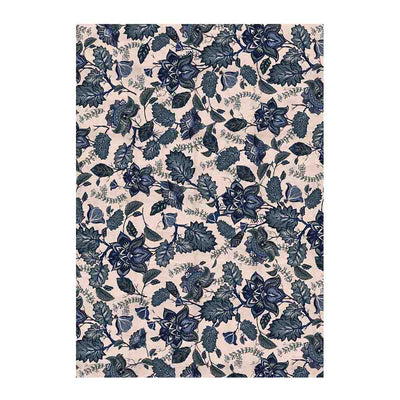 Adama Alma, napperon rectangulaire motifs, set de table 35x50 cm, en vinyle, jacobean, bleu