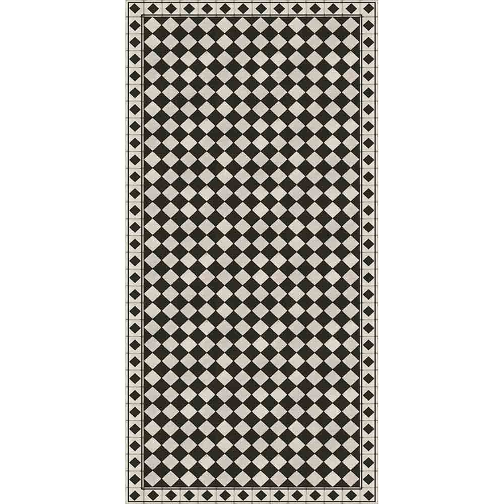 Adama Alma Chess, tapis plat à motif d’une épaisseur de 5 mm, en vinyle, noir