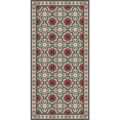 Adama Alma Dream, tapis plat à motif d’une épaisseur de 5 mm, en vinyle, vert et rouge