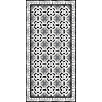 Adama Alma Dream, tapis plat à motif d’une épaisseur de 5 mm, en vinyle, noir et blanc
