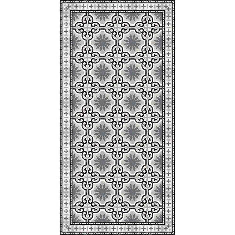 Adama Alma Dream, tapis plat à motif d’une épaisseur de 5 mm, en vinyle, noir et blanc