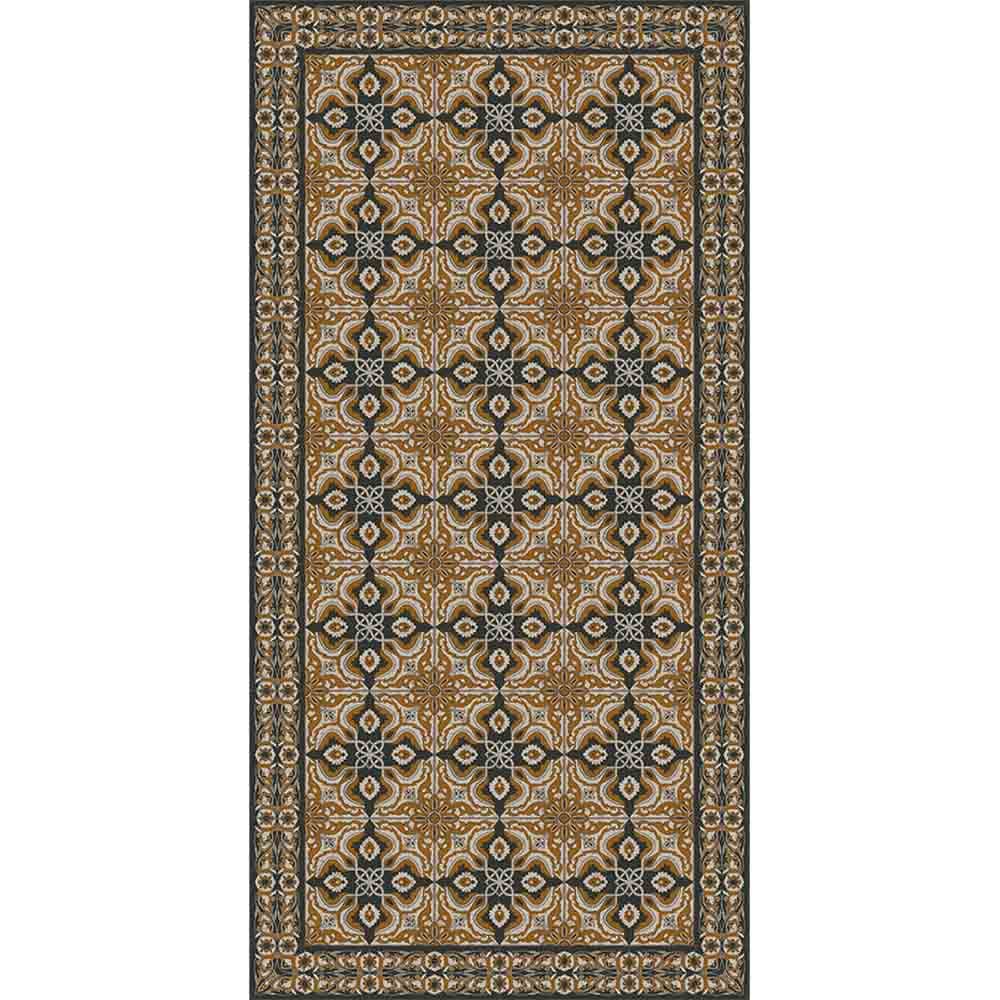 Adama Alma Turquesa, tapis plat à motif d’une épaisseur de 5 mm, en vinyle, brun