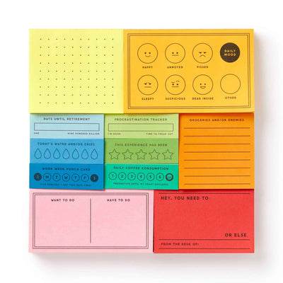 "I've Got A Few Notes Tear-off" de Brass Monkey : 11 blocs-notes rétro détachables pour une organisation pratique et stylée. Chaque bloc-note offre 100 pages pour toutes vos pensées et tâches.