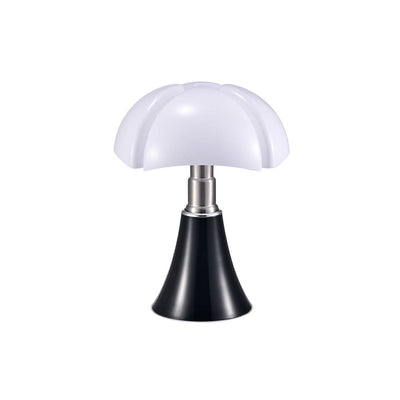 Classique du design - 20ème siècle Pipistrello, lampe de table avec hauteur ajustable, en acier et acrylique, noir