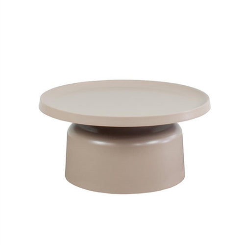 Élevez votre salon avec la table à café ronde Klay : un mélange charmant de simplicité sophistiquée et de fonctionnalité moderne. Taupe.