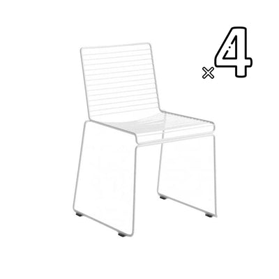 Classique du design - 21ème siècle, Hee, ensemble de 4 chaises à dîner, en métal peint, blanc