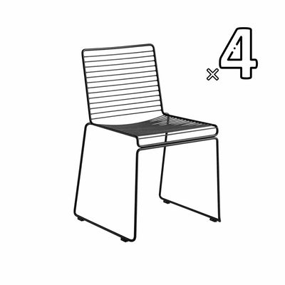 Classique du design - 21ème siècle, Hee, ensemble de 4 chaises à dîner, en métal peint, noir